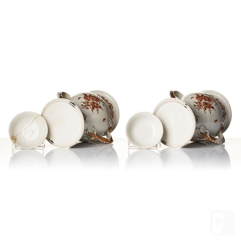 A pair of fine Chinese Export vases with covers, - 图6